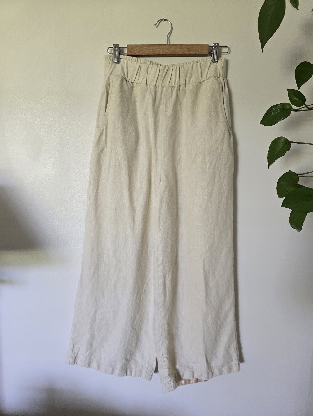 Darcy Collection 100% Linen Wide Leg Pull On Pants Size Medium Womens